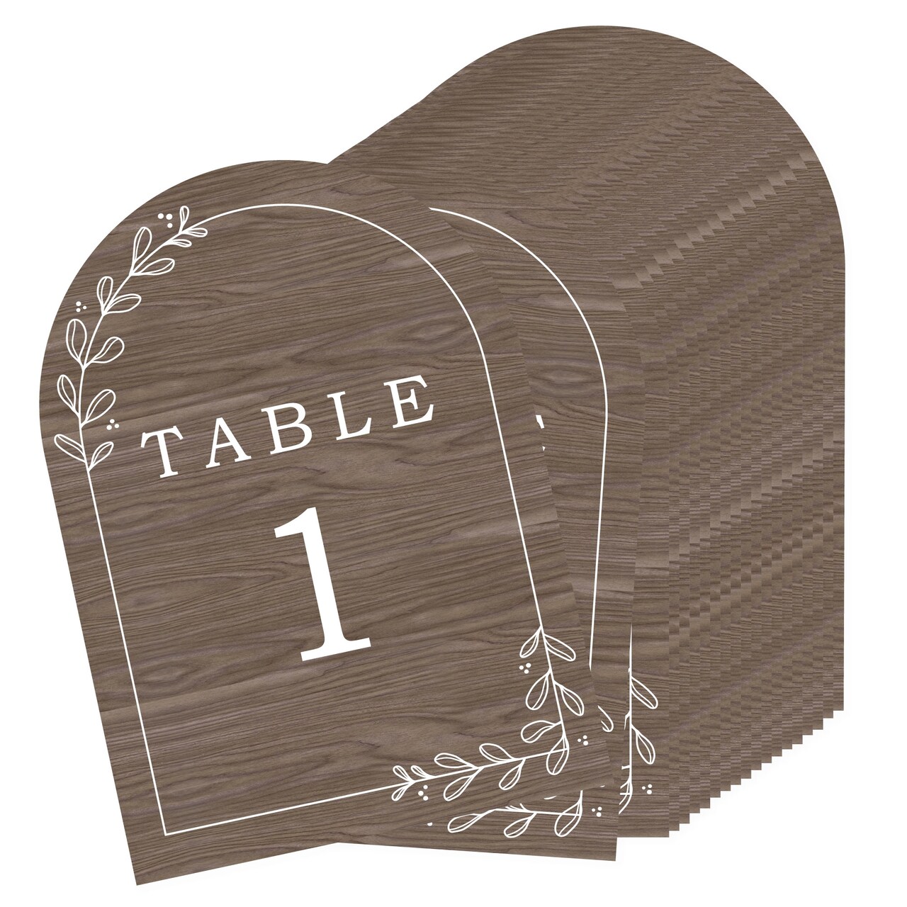 Big Dot of Happiness Rustic Wedding Table Numbers Centerpieces, Double-Sided 5 x 7 inches Paper Cards, Table Numbers - 1-20
